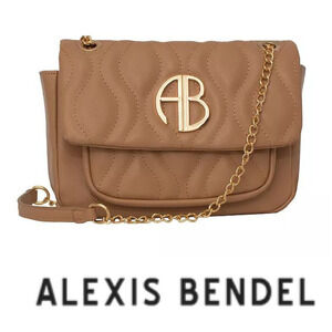 NWT Alexis Bendel Quilted Crossbody Bag Purse in Beige Chain Strap Vegan Leather